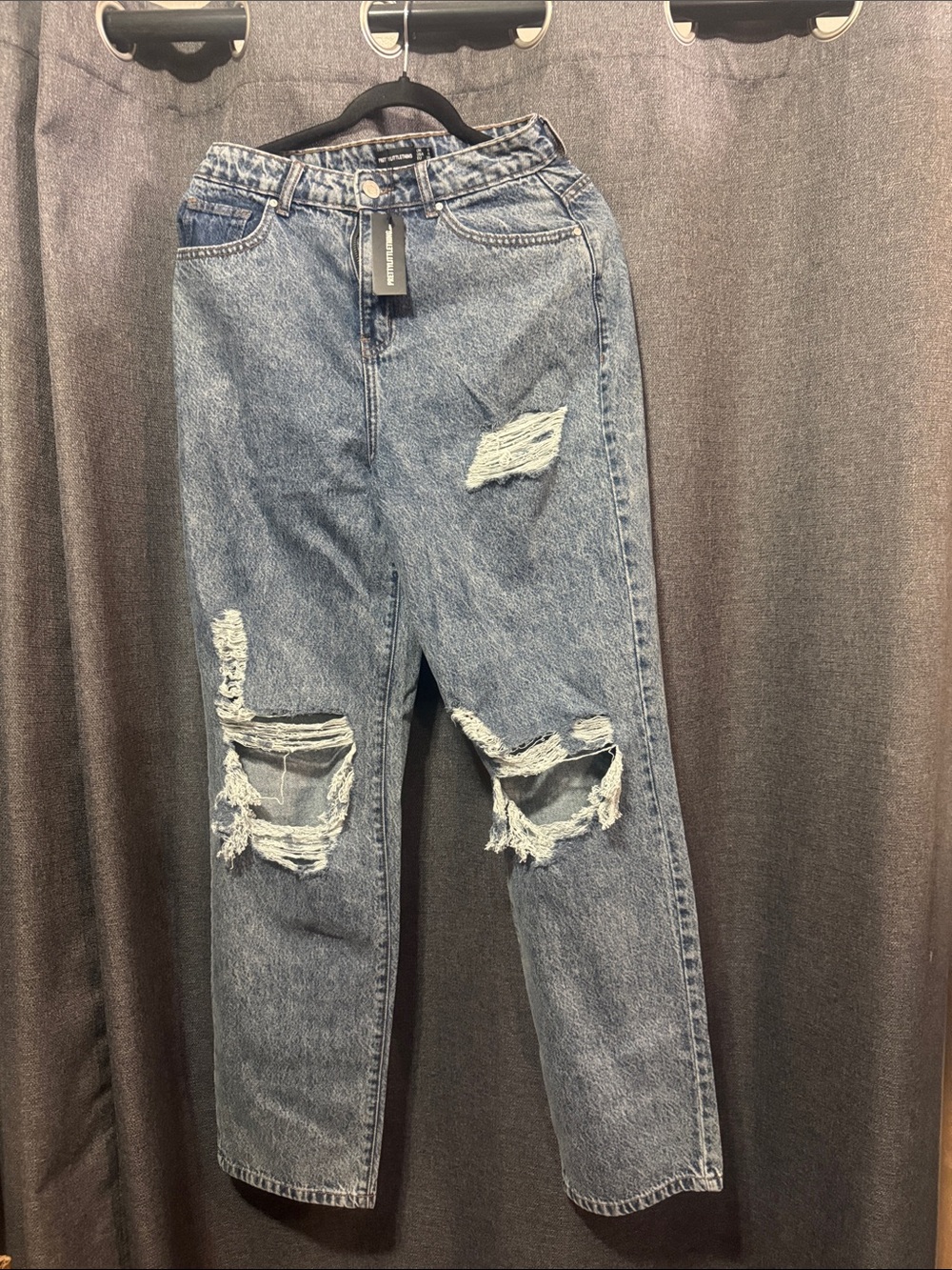 NWT PrettyLittleThing Light Blue Distressed Boyfriend Jeans